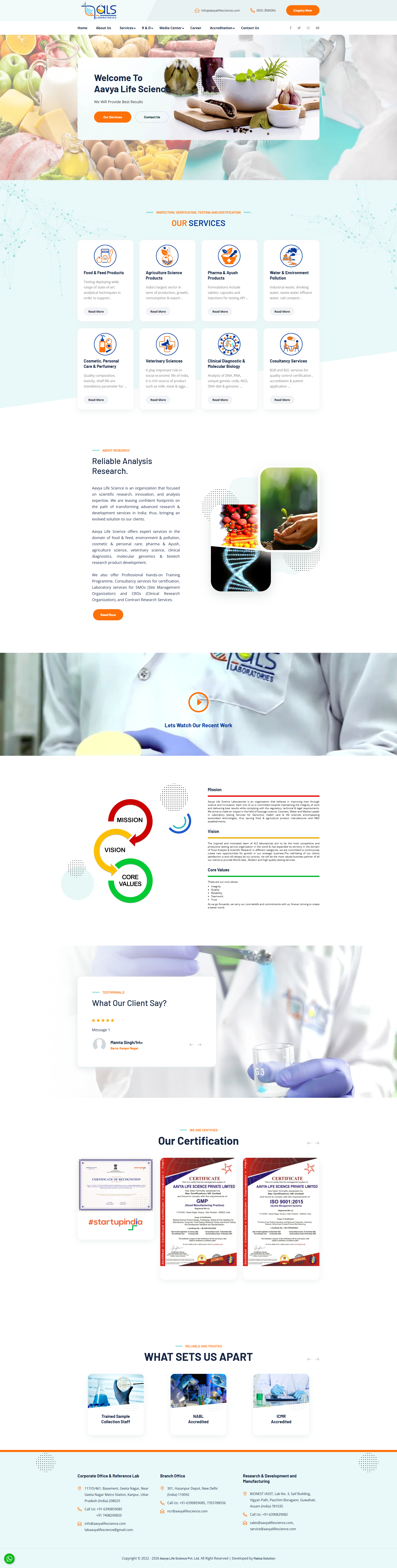 Aavya Life Science Screenshot