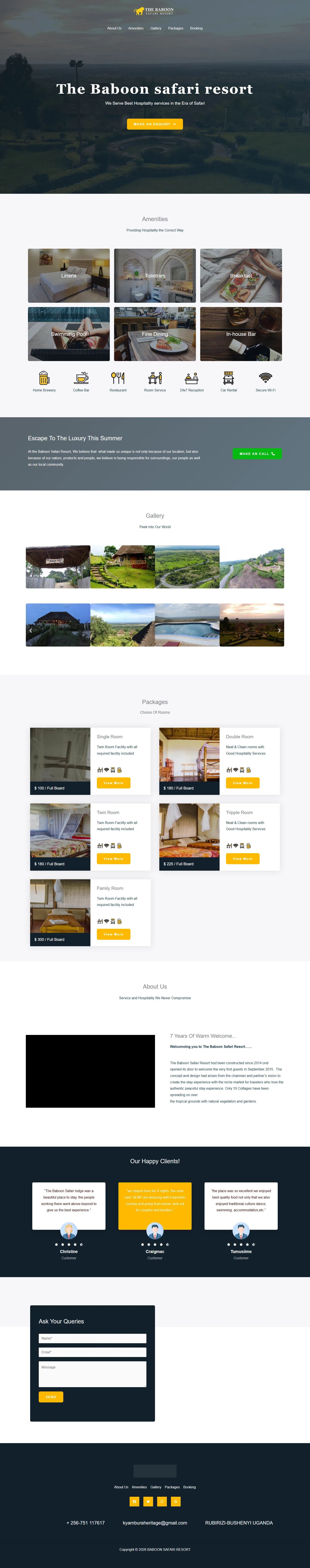Baboon Safari Resort Full Page Screenshot
